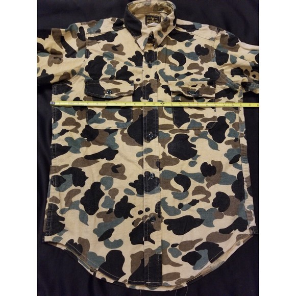 Vtg Deerskin Melton Flannel Hunting Shirt Men’s M Brown Camo 100% Cotton USA - Picture 8 of 9
